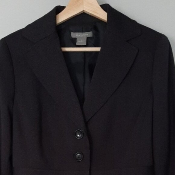 ANN TAYLOR Waist Defined Classic Blazer Suit Jacket Gray Sz 2 - Picture 3 of 8
